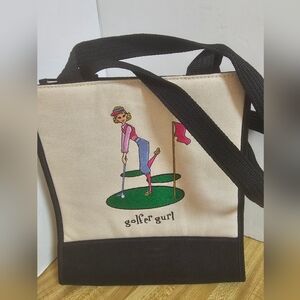 Marlo Sport "Golfer Gurl" Embroidered Canvas Tote Bag